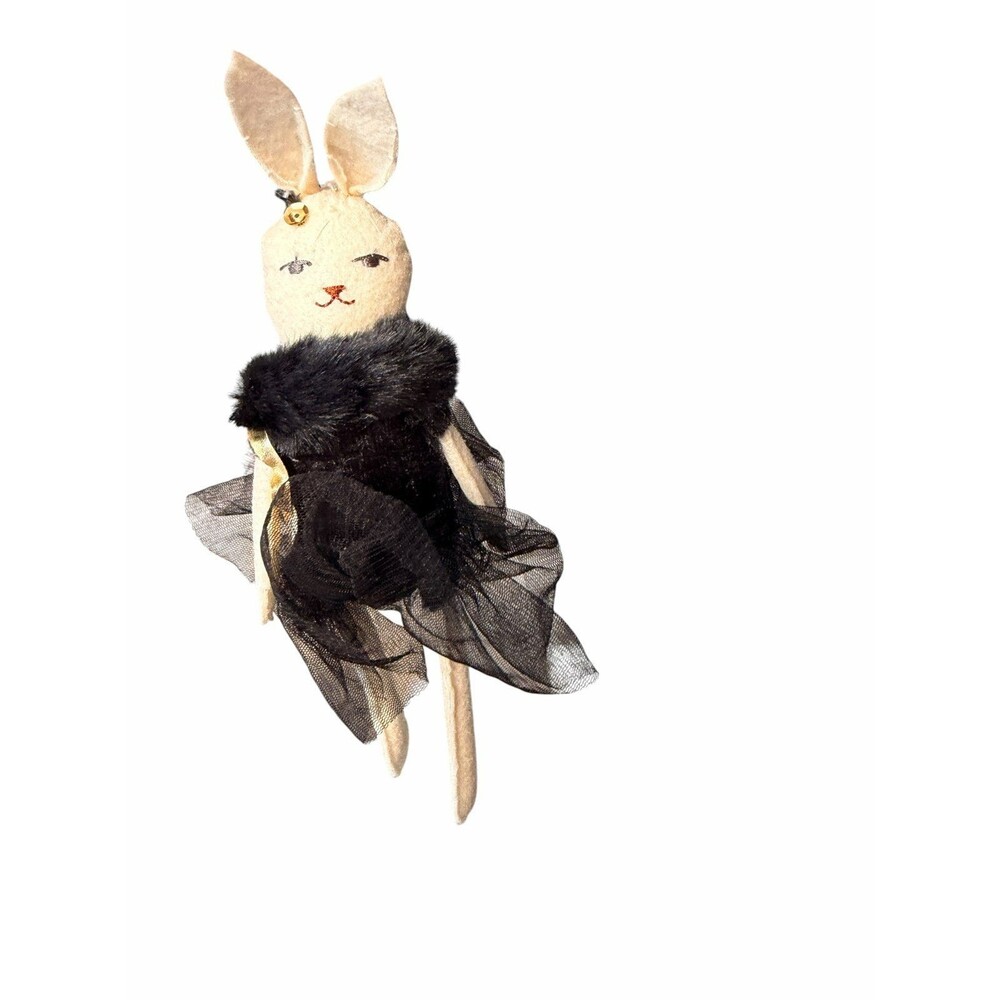 New Macy’s Holiday Lane Fashion Week Rabbit with Black Dinner Dress Hanging Orna